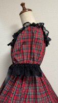 画像6: 4デイリーシャーリング3段ティアードワンピース【赤チェック・92cm丈】