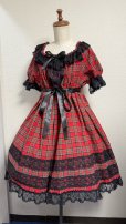 画像1: 1デイリーシャーリングワンピース【赤チェック・88cm丈】 (1)