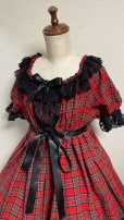 画像2: 1デイリーシャーリングワンピース【赤チェック・88cm丈】 (2)