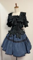 画像4: ハンドメイド2段ティアードスカート【緑チェック柄・49cm丈】 (4)