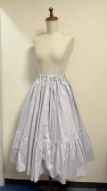ハンドメイド2段ティアードスカート【小花柄ラベンダー系・70cm丈】