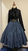 画像4: ハンドメイド3段ティアードスカート【緑チェック柄・67cm丈】 (4)