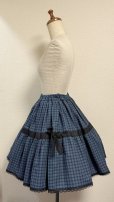 画像3: ハンドメイド2段ティアードスカート【緑チェック柄・49cm丈】 (3)