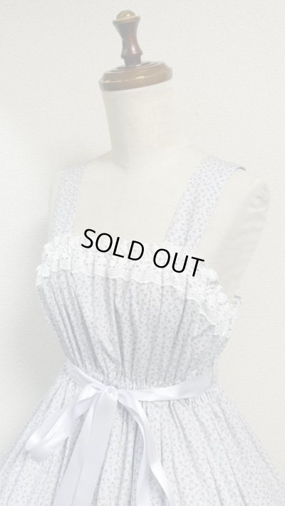 画像2: デイリーシャーリングジャンパースカート【小花柄・ラベンダー系・108c丈】