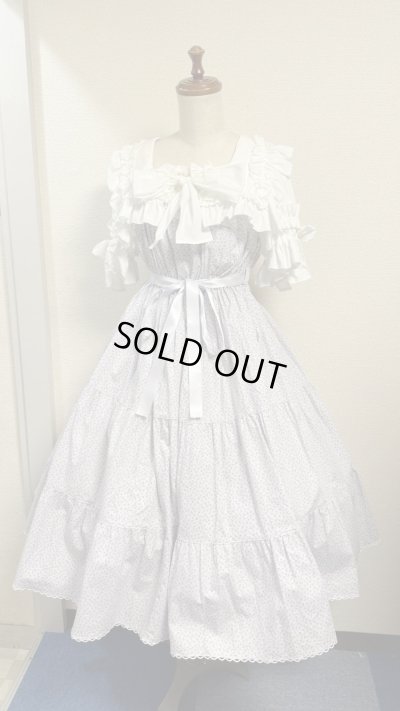 画像10: デイリーシャーリングジャンパースカート【小花柄・ラベンダー系・108c丈】