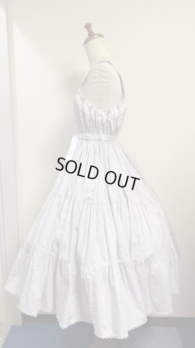 画像6: デイリーシャーリングジャンパースカート【小花柄・ラベンダー系・108c丈】