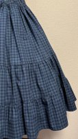 画像3: ハンドメイド3段ティアードスカート【緑チェック柄・67cm丈】 (3)