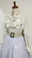 画像4: ハンドメイド2段ティアードスカート【小花柄ラベンダー系・70cm丈】 (4)