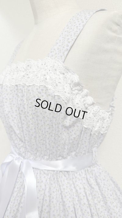 画像3: デイリーシャーリングジャンパースカート【小花柄・ラベンダー系・108c丈】