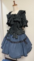 画像5: ハンドメイド2段ティアードスカート【緑チェック柄・49cm丈】 (5)