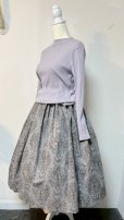 画像6: ハンドメイドギャザースカート【天使柄グレー系・70cm丈】