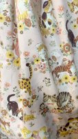 画像4: ハンドメイドギャザースカート【ネコ柄ピンク系・70cm丈】