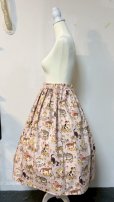 画像2: ハンドメイドギャザースカート【ネコ柄ピンク系・70cm丈】 (2)