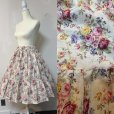 画像6: ハンドメイドギャザースカート【花柄2段白系・60cm丈】