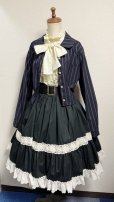 画像5: ハンドメイド2段ティアードスカート3【黒無地×生成トーションレース裾綿レース・60cm丈】 (5)