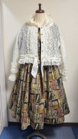画像13: 本棚柄デイリーシャーリングワンピース【茶系・プラスサイズ】