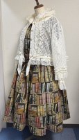 画像12: 本棚柄デイリーシャーリングワンピース【茶系・プラスサイズ】