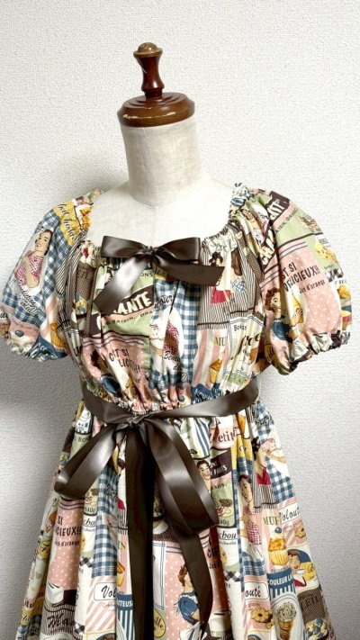 画像2: デイリーシャーリングワンピース【レトロ柄・レギュラーサイズ】