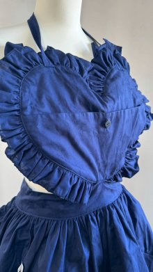 他の写真1: ハートエプロン＋スカートセット【紺】