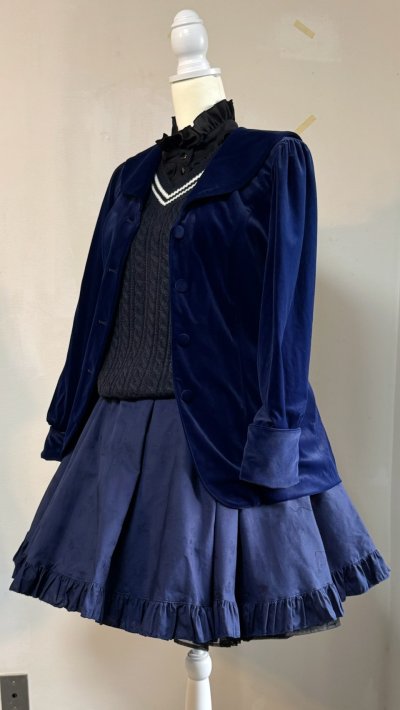 画像16: ハートエプロン＋スカートセット【紺】