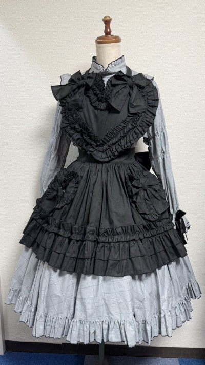 画像21: ハートエプロン＋スカートセット【黒】