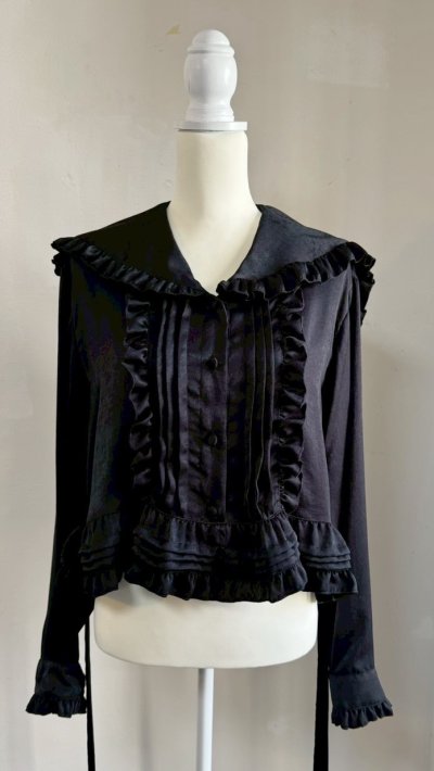 画像1: セーラーオーバーブラウス【黒】