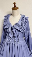 画像2: 大衿フリルワンピース【ラベンダー・ポリエステル生地】 (2)