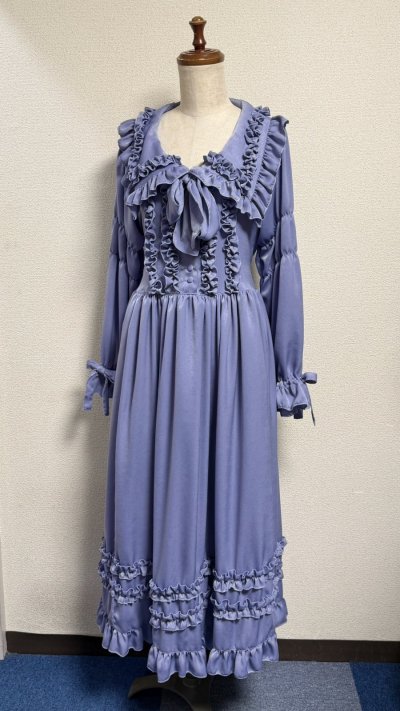 画像15: 大衿フリルワンピース【ラベンダー・ポリエステル生地】