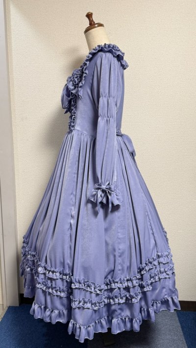 画像3: 大衿フリルワンピース【ラベンダー・ポリエステル生地】