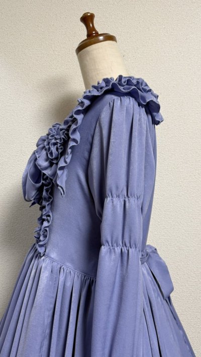 画像4: 大衿フリルワンピース【ラベンダー・ポリエステル生地】