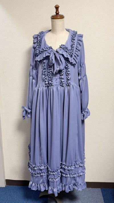 画像12: 大衿フリルワンピース【ラベンダー・ポリエステル生地】