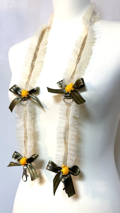 画像3: スマホネックストラップ　カメ×草色リボン（108cm）