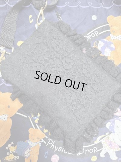 画像2: お出かけカメちゃん　スマホサコッシュ　（黒レース×白カメちゃん）