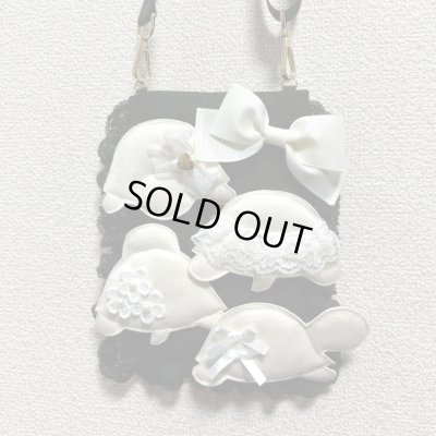 画像7: お出かけカメちゃん　スマホサコッシュ　（黒レース×白カメちゃん）