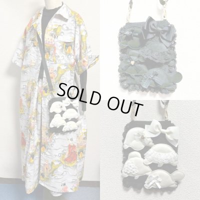 画像4: お出かけカメちゃん　スマホサコッシュ　（黒レース×白カメちゃん）