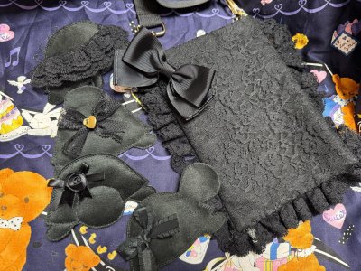 画像2: お出かけカメちゃん　スマホサコッシュ　（黒レース×黒カメちゃん）