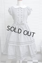 【Sale商品】２段フリルワンピース【ギンガム黒系】