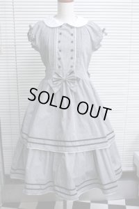 【Sale商品】２段フリルワンピース【ギンガム黒系】