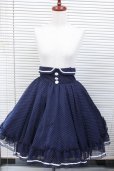 画像5: 【Sale商品】ハイウエストサーキュラースカート【紺×白水玉柄】 (5)