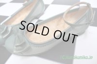 【Sale50％OFF】リボンコンビバレエシューズ【草色・Ｓ】
