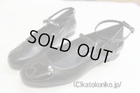 【Sale50％OFF】ハートストラップバレエシューズ【黒・Ｓ】