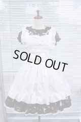 【Sale商品】エプロン付きOP【エンジェルブーケ柄・茶系】