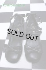 【Sale50％OFF】ダブルストラップリボンシューズ【黒・Ｓ】