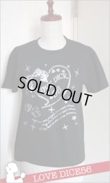 ハートロゴ柄Tシャツ【紺】Sサイズ