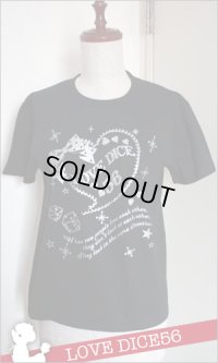 ハートロゴ柄Tシャツ【紺】Sサイズ