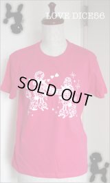 フラッグプードル柄Tシャツ【ピンク】Mサイズ