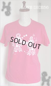 フラッグプードル柄Tシャツ【ピンク】Mサイズ