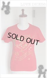 ハートロゴ柄Tシャツ【赤】Sサイズ