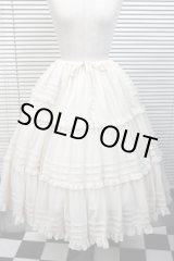 画像: タック入りティアードペチコート【70c丈：ドットシフォン・クリーム】