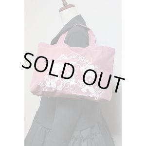 画像: アイドルベアトートBAG【ピンク×白プリント】